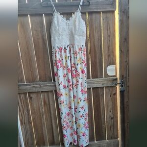 No Boundaries White and Pink Floral Dress